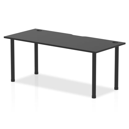 Impulse Black Series Straight Table with Post Leg