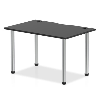 Impulse Black Series Straight Table with Post Leg