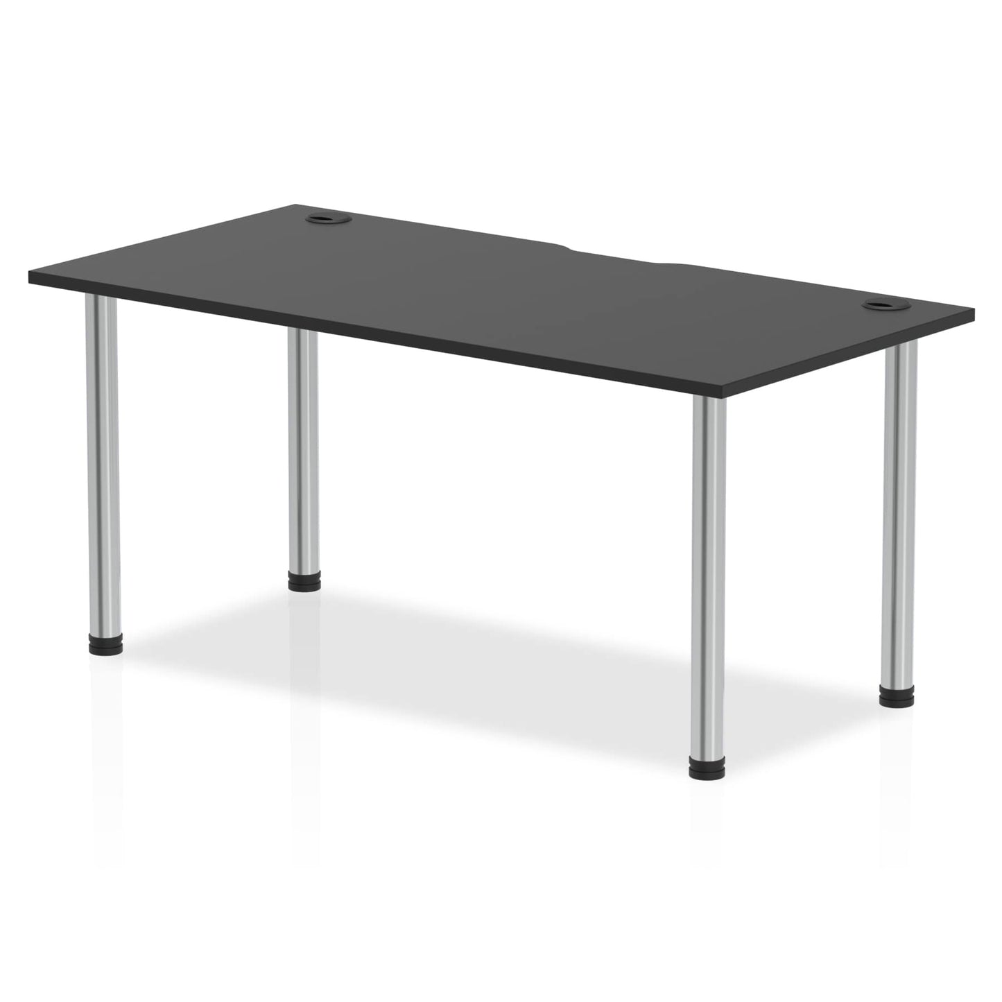Impulse Black Series Straight Table with Post Leg