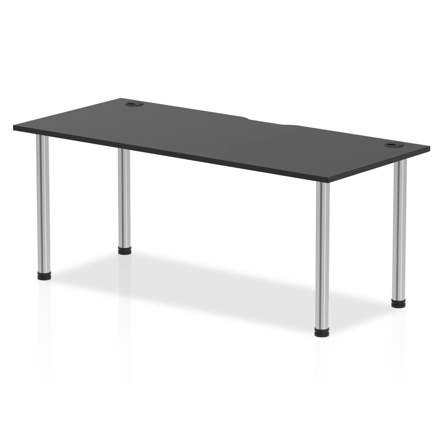 Impulse Black Series Straight Table with Post Leg