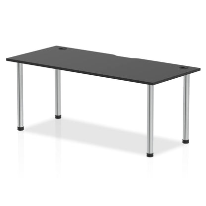 Impulse Black Series Straight Table with Post Leg