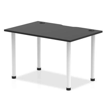 Impulse Black Series Straight Table with Post Leg