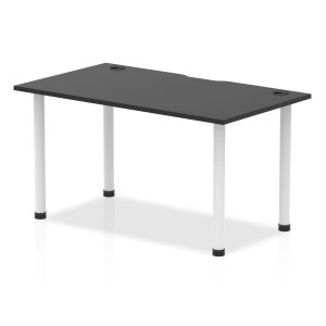 Impulse Black Series Straight Table with Post Leg
