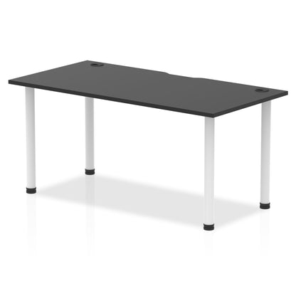 Impulse Black Series Straight Table with Post Leg