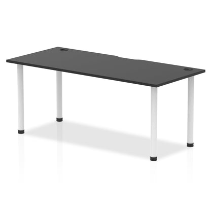Impulse Black Series Straight Table with Post Leg