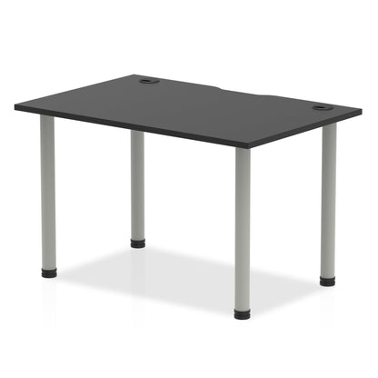 Impulse Black Series Straight Table with Post Leg