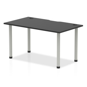 Impulse Black Series Straight Table with Post Leg
