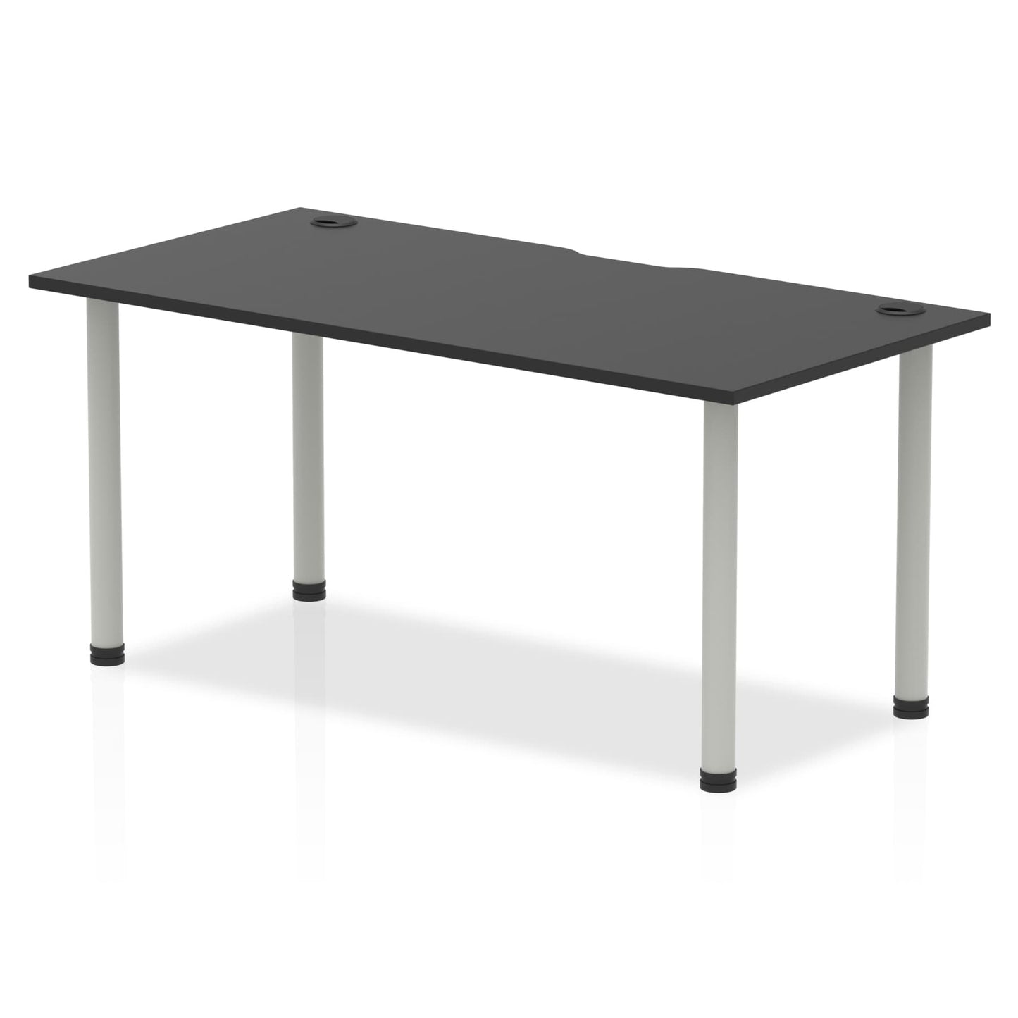 Impulse Black Series Straight Table with Post Leg