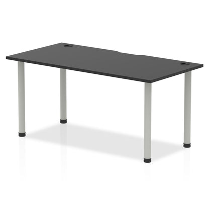Impulse Black Series Straight Table with Post Leg