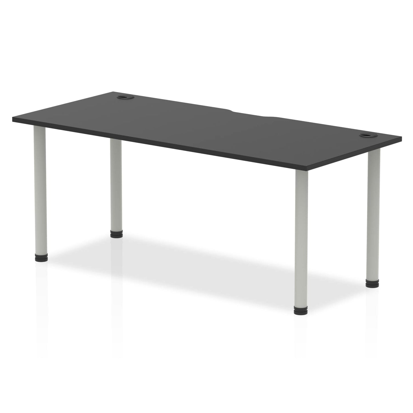 Impulse Black Series Straight Table with Post Leg