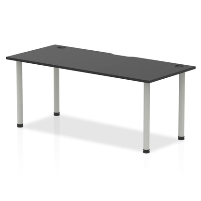 Impulse Black Series Straight Table with Post Leg