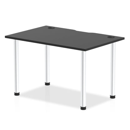 Impulse Black Series Straight Table with Post Leg