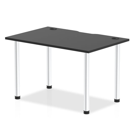 Impulse Black Series Straight Table with Post Leg