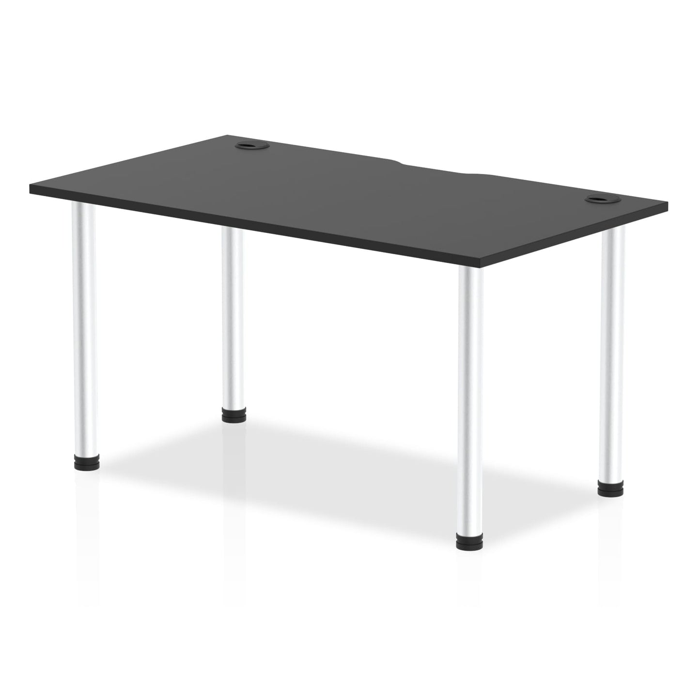 Impulse Black Series Straight Table with Post Leg