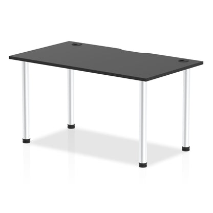 Impulse Black Series Straight Table with Post Leg