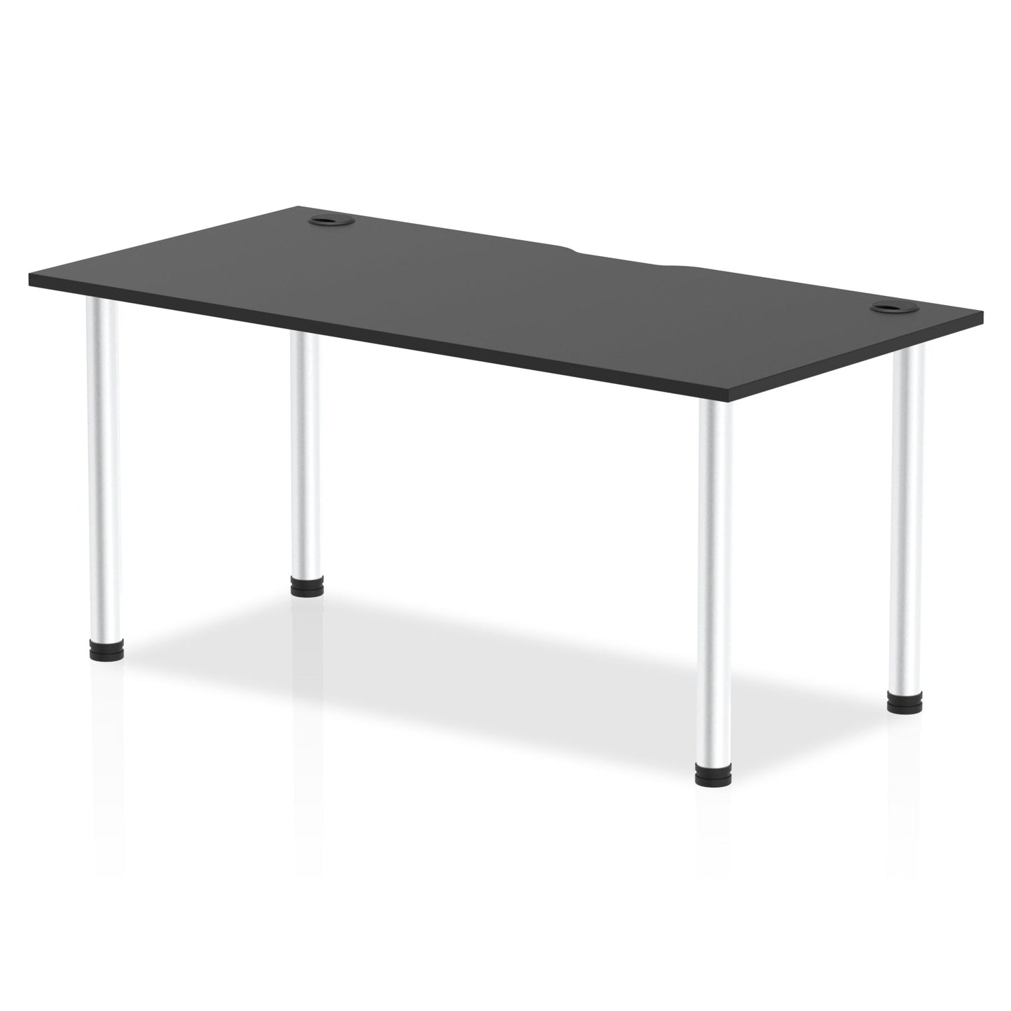 Impulse Black Series Straight Table with Post Leg