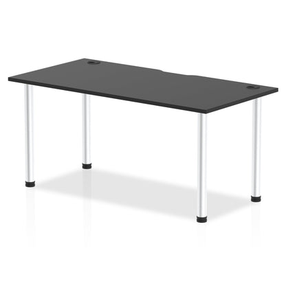 Impulse Black Series Straight Table with Post Leg