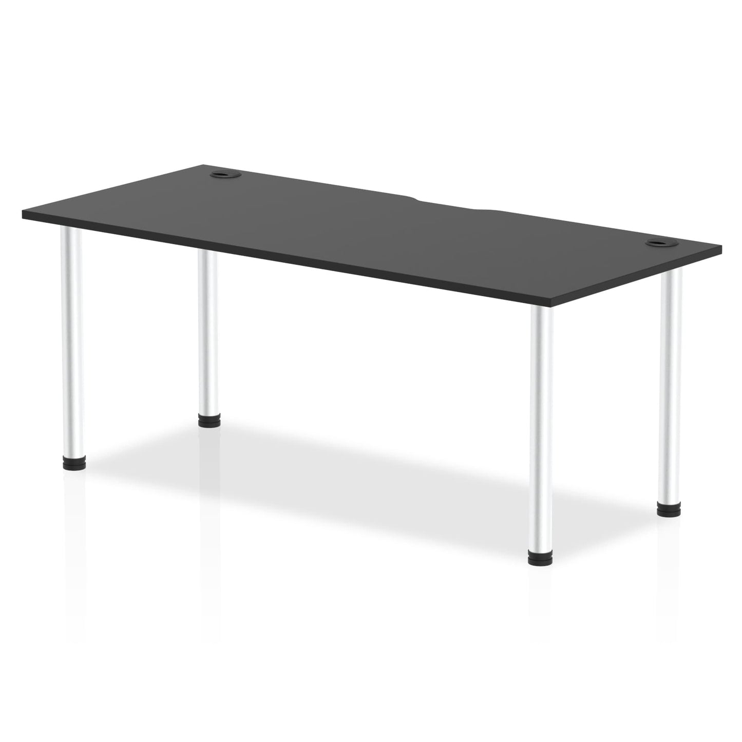 Impulse Black Series Straight Table with Post Leg