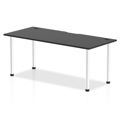 Impulse Black Series Straight Table with Post Leg