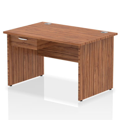 Impulse Panel End Straight Desk Frame With Single One Drawer Fixed Pedestal