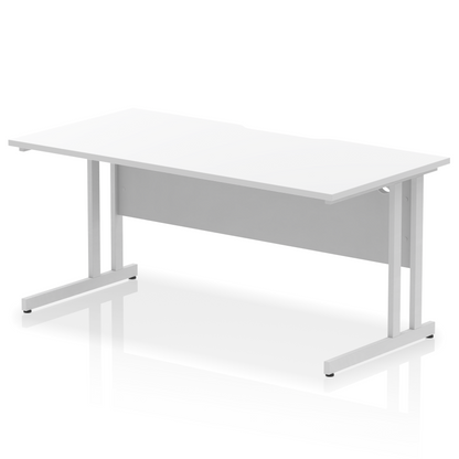 Impulse Scalloped Edge 1600mm Straight Desk Cantilever Leg