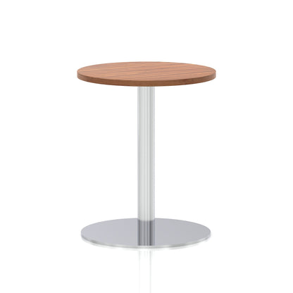 Italia Round Poseur Table Silver Leg