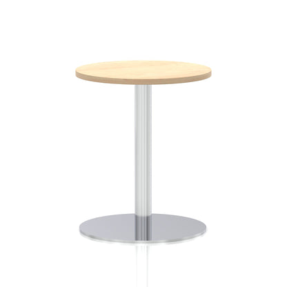 Italia Round Poseur Table Silver Leg