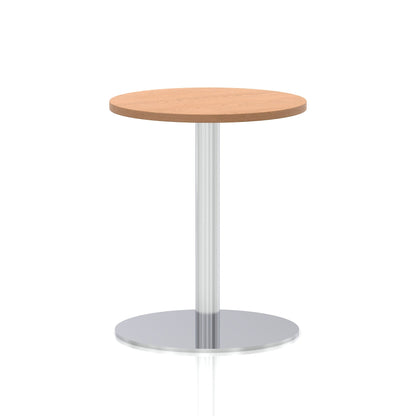 Italia Round Poseur Table Silver Leg