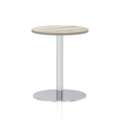 Italia Round Poseur Table Silver Leg