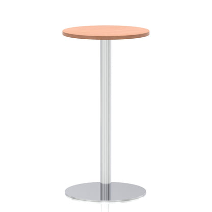 Italia Round Poseur Table Silver Leg