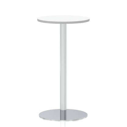 Italia Round Poseur Table Silver Leg