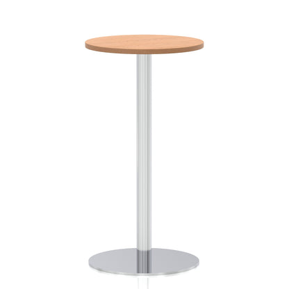 Italia Round Poseur Table Silver Leg