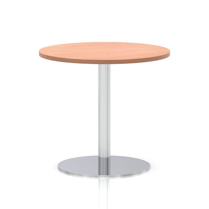 Italia Round Poseur Table Silver Leg