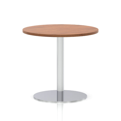 Italia Round Poseur Table Silver Leg
