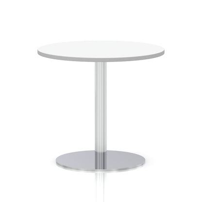 Italia Round Poseur Table Silver Leg