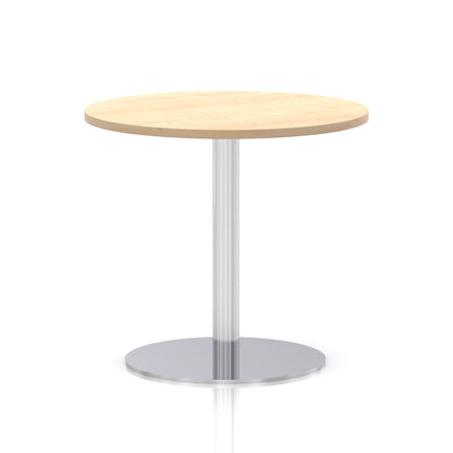 Italia Round Poseur Table Silver Leg