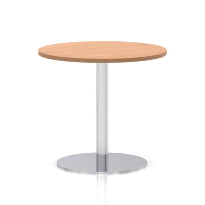Italia Round Poseur Table Silver Leg