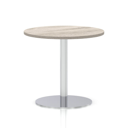 Italia Round Poseur Table Silver Leg