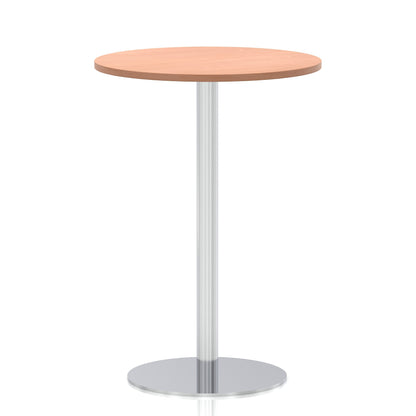 Italia Round Poseur Table Silver Leg