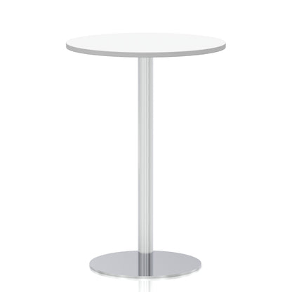 Italia Round Poseur Table Silver Leg