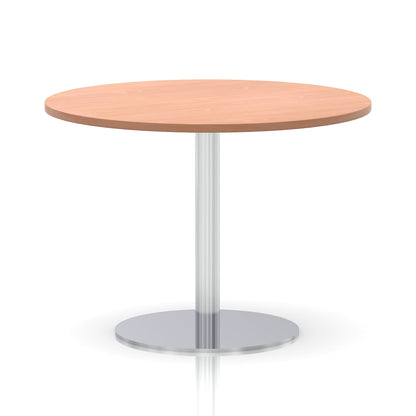Italia Round Poseur Table Silver Leg