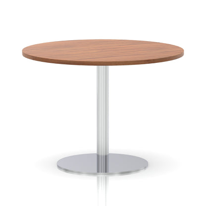 Italia Round Poseur Table Silver Leg