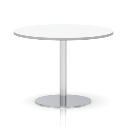 Italia Round Poseur Table Silver Leg