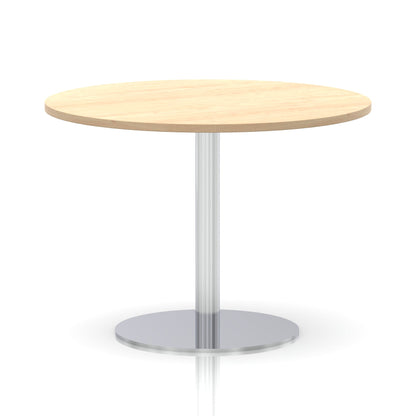 Italia Round Poseur Table Silver Leg