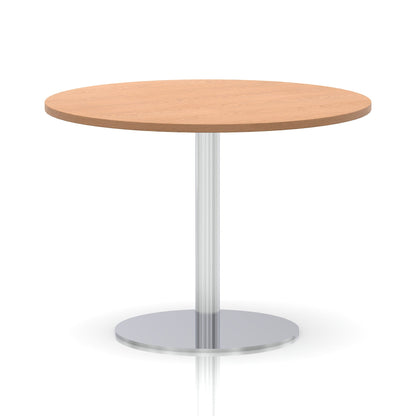 Italia Round Poseur Table Silver Leg