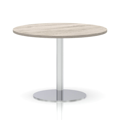 Italia Round Poseur Table Silver Leg
