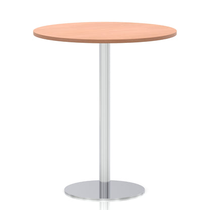 Italia Round Poseur Table Silver Leg