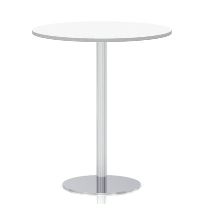 Italia Round Poseur Table Silver Leg