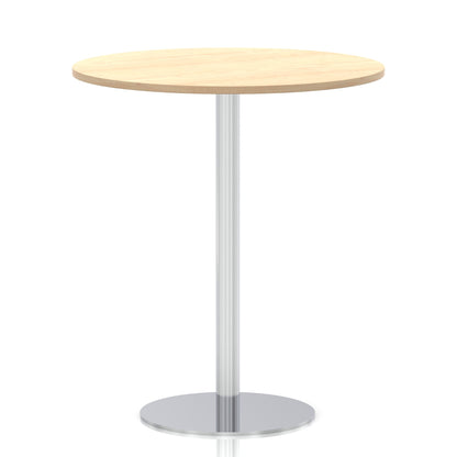 Italia Round Poseur Table Silver Leg