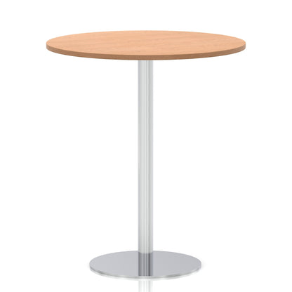 Italia Round Poseur Table Silver Leg